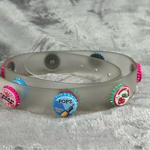 NOS Relic Clear Bottle Top Belt Vintage Novelty Belt 80s 90s Colorful medium